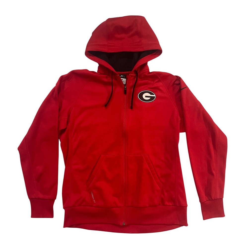 Nike Georgia Bulldogs Therma-FIT Hoodie Mens XL Red Full Zip UGA Football NCAA